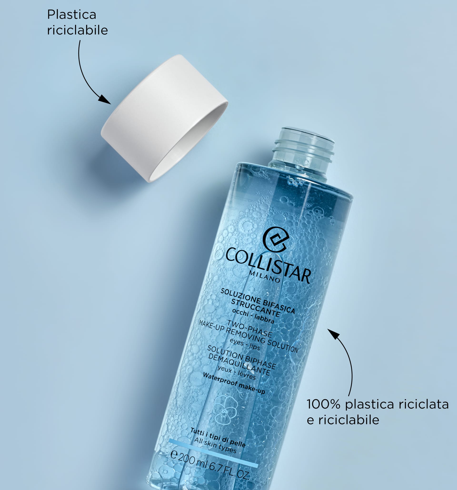 2х-фазное средство для снятия макияжа с глаз и губ Two - Phase Make-up Removing Solution Eyes-Lips, 200 мл - фото 2