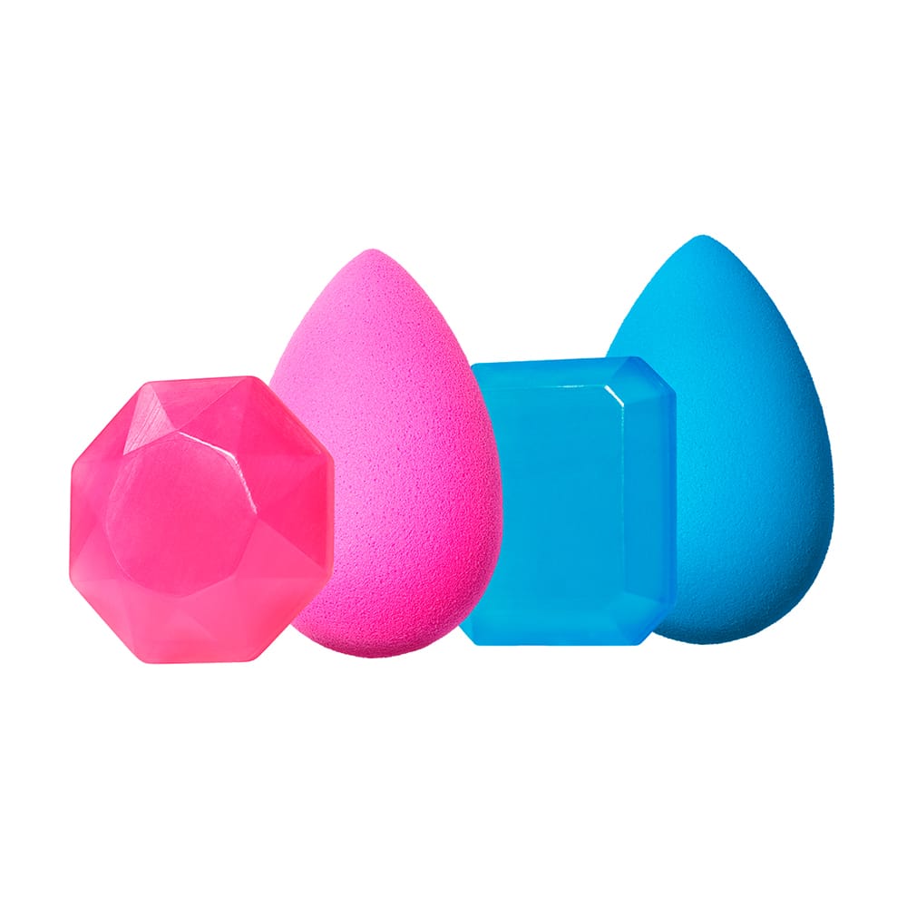 Подарочный набор Drippin in Diamonds (Спонжи для макияжа Beautyblender Original розовый, Topaz синий + 2 мини-мыла Blendercleanser в виде драгоценных камней) - фото 3