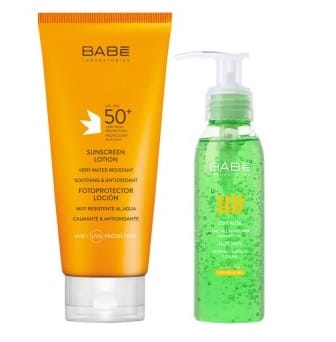 Косметический набор (Солнцезащитный лосьон SPF50+, 200 мл + Увлажняющий гель для тела Алоэ 100%, 90 мл)