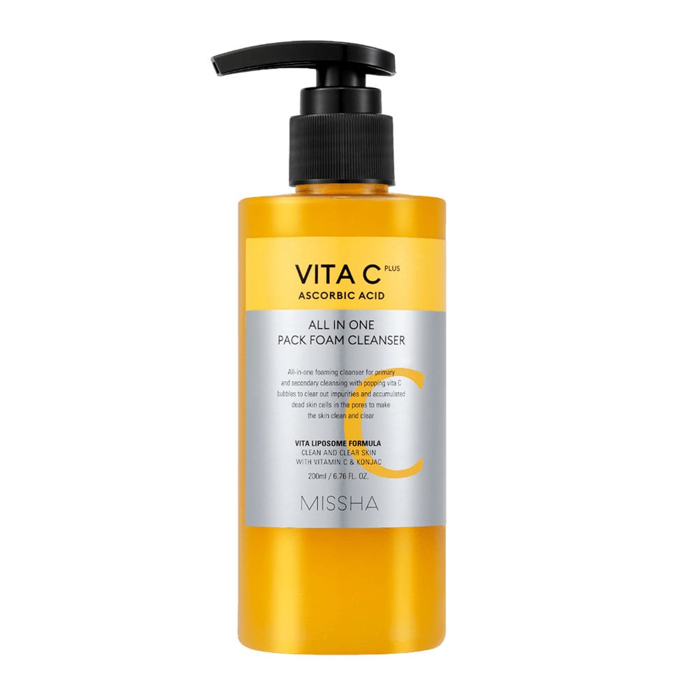 Пузырьковая пенка для умывания Missha Vita C Plus All In One Pack Foam Cleanser, 200 мл