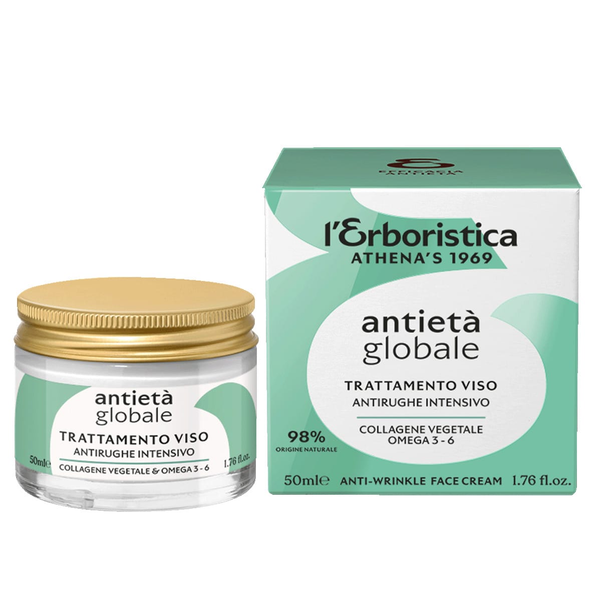 Крем для лица против морщин с фитоколлагеном и Омега 3-6 L'Erboristica Antietà Globale Anti-Wrinkle Face Cream, 50 мл