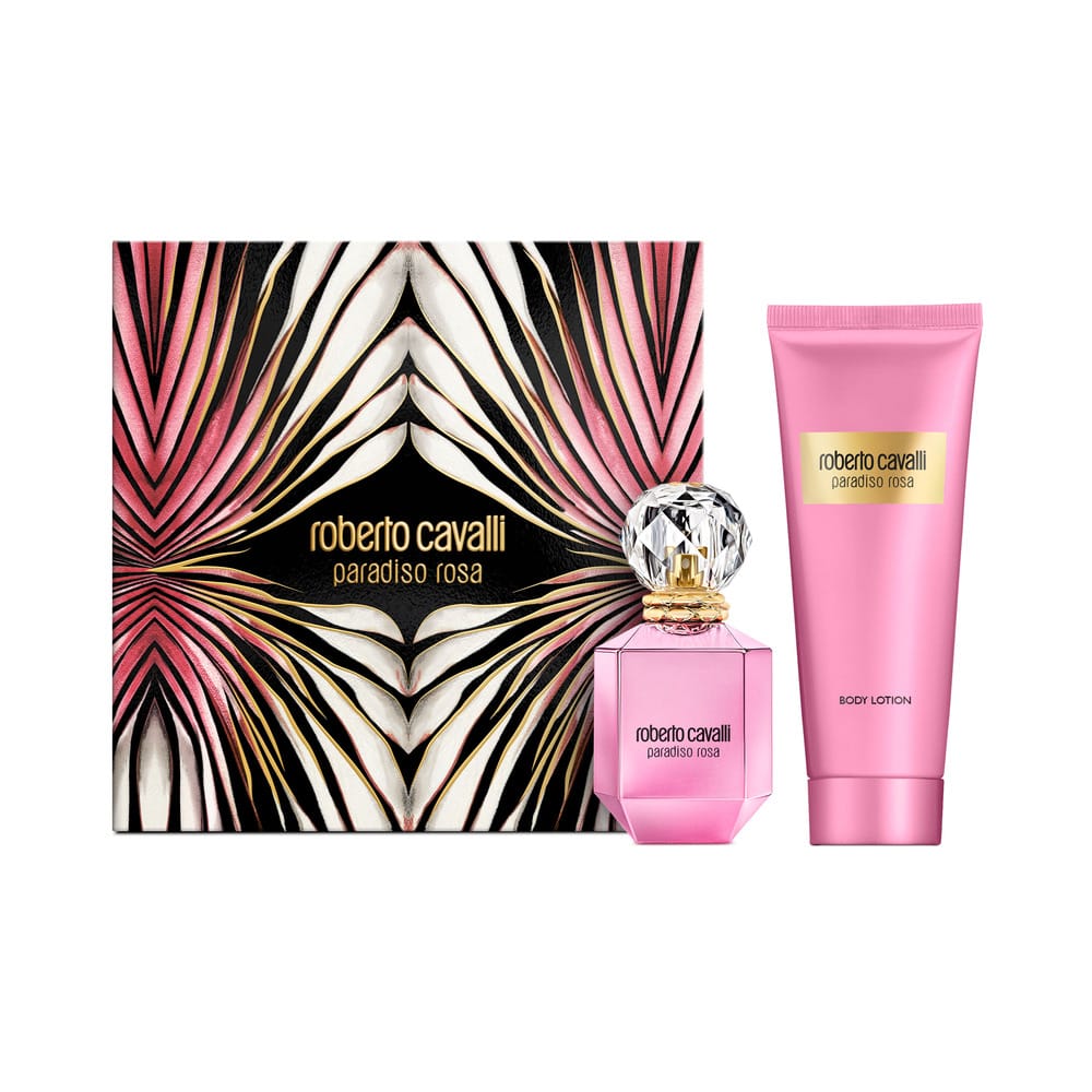 Набор: Парфюмерная вода Roberto Cavalli Paradiso Rosa, 30 мл, Лосьон для тела Roberto Cavalli Paradiso Rosa, 100 мл