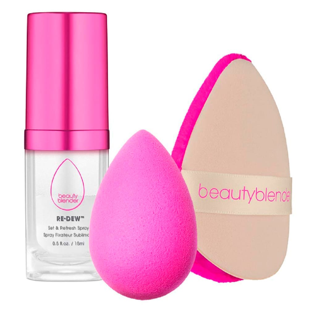 Набор Glow All Night (Спонж Beautyblender Original + Пуховка Power Pocket Puff +  Спрей RE-DEW Set & Refresh Spray) - фото 2