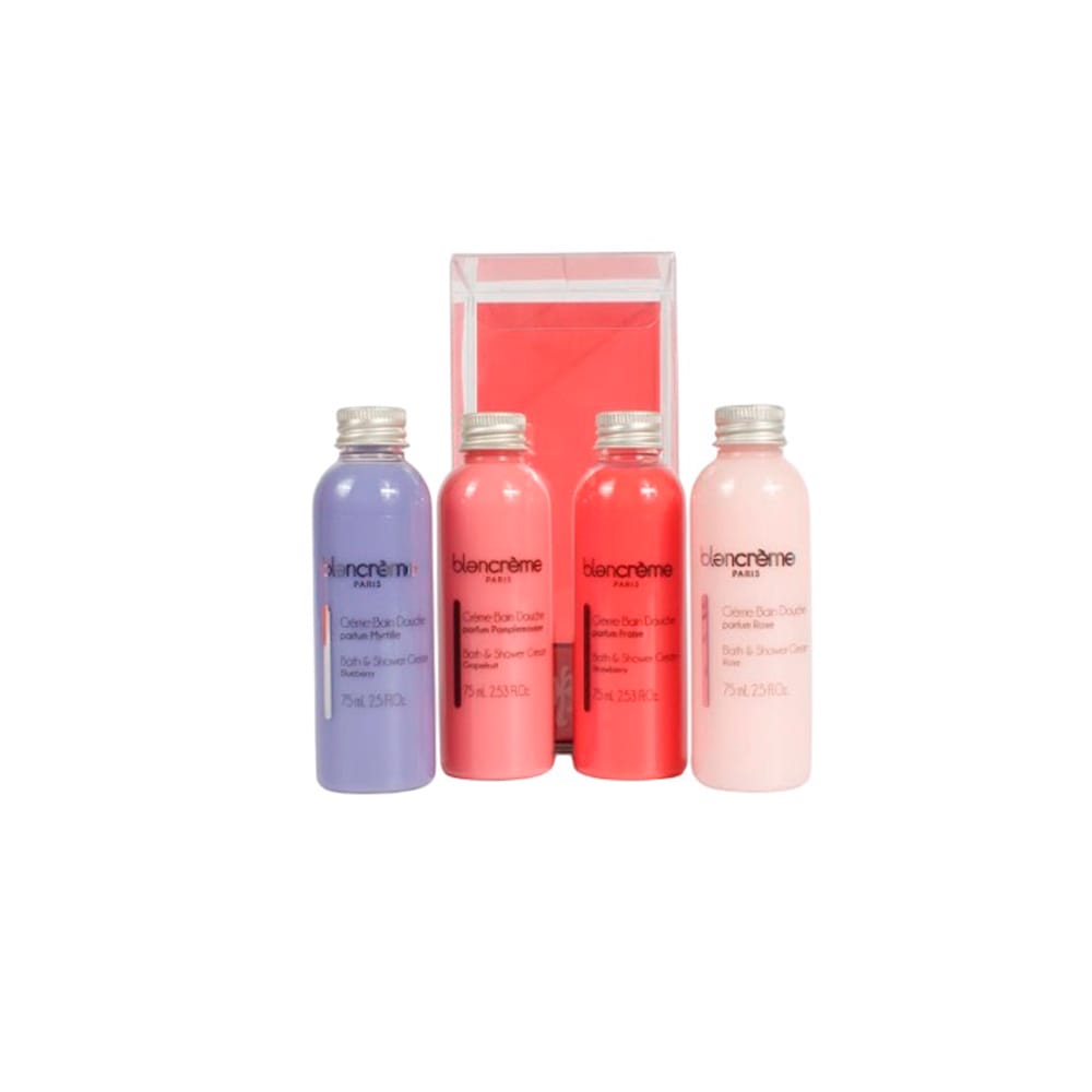 Набор:Крем для ванны и душа Bath & Shower Cream Strawberry, 75мл, Крем для ванны и душа Bath & Shower Cream Rose, 75 мл, Крем для ванны и душа Bath & Shower Cream Grapefruit, 75 мл, Крем для ванны и душа Bath & Shower Cream Blueberry, 25 мл.