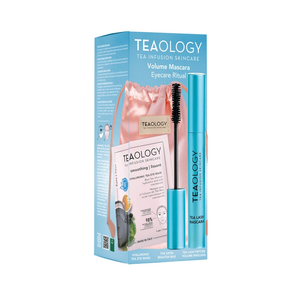 Набор косметический(Тушь для ресниц объёмная Tea Lash Peptide Volume Mascara, 9,5 мл+Увлажняюшая, разглаживающая целлюлозная маска для кожи вокруг глаз Hyaluronic Tea Eye Mask,1 пара, 5мл)