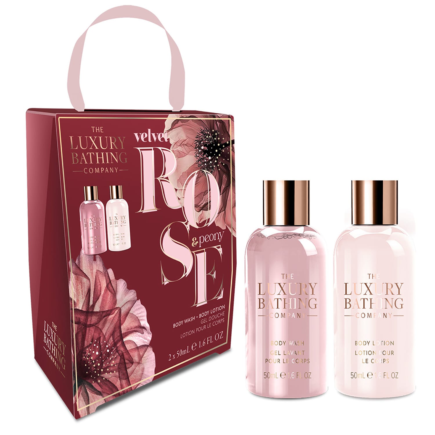 Косметический набор Velvet Rose & Peony(Гель для душа Body Wash 50мл+ Лосьон для тела Body Lotion 50мл)