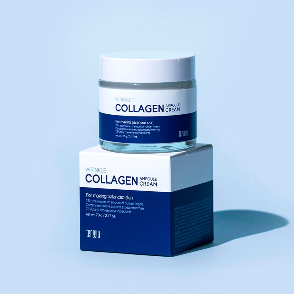 Разглаживающий, увлажняющий крем-концентрат для лица Tenzero Wrinkle Collagen Ampoule Cream 2X, 70 г - фото 3