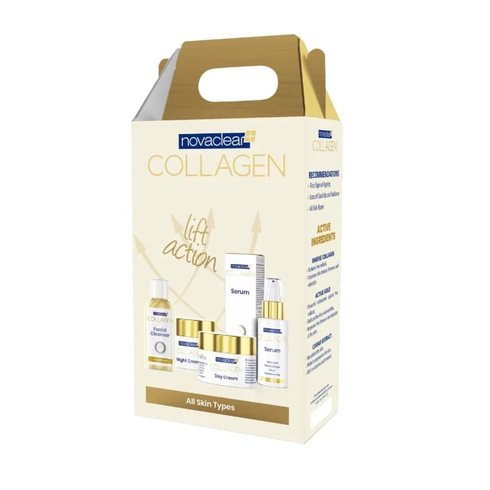 Набор NovaClear Collagen (Крем дневной 50 мл + Крем ночной 50 мл + Сыворотка 30 мл + Средство для очищения кожи лица 50 мл) - фото 3