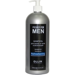 Ollin Premier For Men Шампунь для волос и тела освежающий, 1000 мл