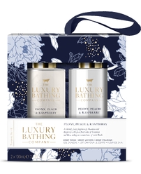 Косметический набор Peony, Peach & Raspberry(Гель для душа Body Wash 100мл+ Лосьон для тела Body Lotion 100мл+ Мочалка для тела Body Polisher)