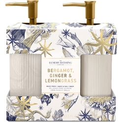 Косметический набор Bergamot Ginger & Lemongrass( Жидкое мыло для рук Hand Wash,400 мл+ Крем для рук и ногтей Hand & Nail Cream,400 мл)