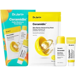 Набор (Увлажняющая сыворотка-бустер для лица Dr.Jart+ Ceramidin Skin Barrier Serum Toner 15 мл + Увлажняющий и питательный крем для лица Dr.Jart+ Ceramidin Skin Barrier Moisturizing Cream 7 мл + Увлажняющая маска для лица Dr.Jart+ Ceramidin Skin Bar