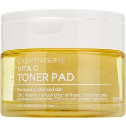 Тонер-пэды для выравнивания тона и сияния кожи лица Tenzero Green Tangerine Vita C Toner Pad, 70 шт