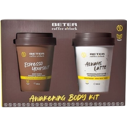 Набор для ухода за телом - Скраб для тела с ароматом кофе Coffee O'clock Body Scrub, 350 г + Масло для тела питательное с ароматом кокоса Coffee O'clock Nourishing Body Butter, 250 мл