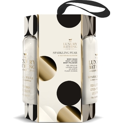 Косметический набор Sparkling Pear & Nectarine Blossom (Гель для душа Body Wash, 100 мл + Лосьон для тела Body Lotion, 100 мл + Мочалка Body Polisher)