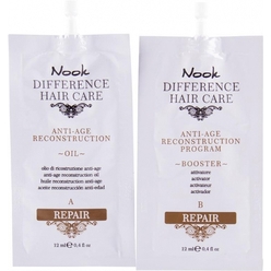 Маска для волос Антивозрастная реструктурирующая программа DIFFERENCE HAIR care Repair Anti-Age Reconstruction Program, 12 + 12 мл - 1шт