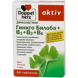 Доппельгерц актив Гингко Билоба B1 B2 B6, таблетки 415 мг № 30 ШК