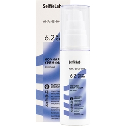 Ночная крем-маска для лица, линия AHA-BHA-PHA, товарный знак SelfieLab, флакон 50 г