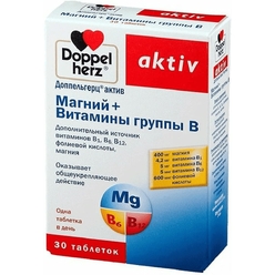 Доппельгерц актив Магний + B-Витамины, таблетки 1405 мг № 30 ШК