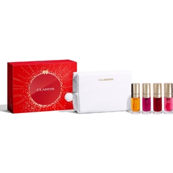 Набор (Масло-блеск для губ Lip Comfort Oil, тона: 01 (Honey), 02 (Raspberry), 03 (Cherry), 04 (Pitaya), 4 х 7 мл+сумка)