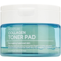 Тонер-пэды для увлажнения и упругости кожи лица Tenzero Moisture Collagen Toner Pad, 160 г, 70 шт