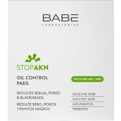 Тонизирующие диски для лица, контроль жирности и сужение пор Babe Laboratorios Stop Akn Oil Control Pads, 60 шт