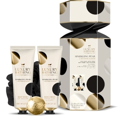 Косметический набор Sparkling Pear & Nectarine Blossom (Гель для душа Body Wash, 100 мл + Крем для тела Body Cream, 100 мл + Соль для ванны Bath Fizzer, 25 г + Мочалка Body Polisher)