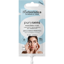 Маска для лица очищающая с розовой глиной и пребиотиком L'Erboristica Purysens Face Mask, 20 мл