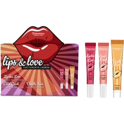 Набор: Бальзам для губ l'Erboristica Lychee Love,10 мл + Бальзам для губ l'Erboristica Coral Crush,10 мл + Скраб для губ l'Erboristica Vanilla Kiss,10 мл