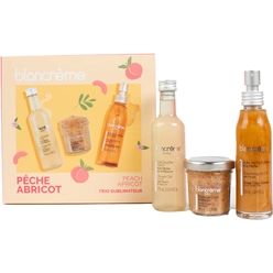 Набор:Гель для душа Shower Gel Natural With Peach & Apricot,75 мл, Скраб для тела Body Scrub With Peach,40 мл, Сухое масло-шиммер для лица, тела и волос Shimmering Dry Oil With Peach, 50 мл