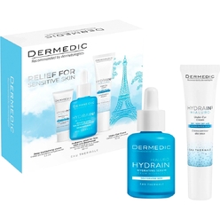 Dermedic Hydrain Набор (Увлажняющая сыворотка для лица,шеи,декольте, 30 мл+Крем под глаза,15 мл+сильно увлажняющий крем SPF15, 2,5 мл)
