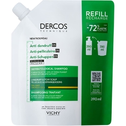 Vichy Dercos Technique Шампунь-уход для сухих волос интенсивный против перхоти DS 390мл,Рефил