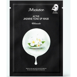 Выравнивающая тон тканевая маска для сияния кожи лица Active Jasmine Tone Up Mask Ultimate, 30 мл