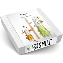 Набор (Зубная паста Ohlalá Dentifrice Pistache Menthe Toothpaste, 75 мл + Зубная паста Ohlalá Dentifrice Cannelle Menthe Toothpaste, 15 мл + Зубная щётка из бамбука Ohlala "Bamboo Toothbrush")