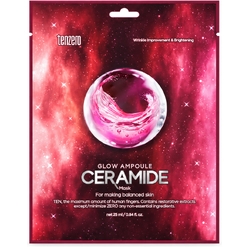 Тканевая маска против морщин, для сияния кожи лица с керамидами Tenzero Glow Ampoule Ceramide Mask, 25 мл