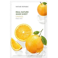 Придающая сияние тканевая маска для лица Real Nature Mask Sheet Orange, 23 мл