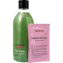 Набор Tax Free (Восстанавливающий шампунь, 400 мл+Саше крема для тела Flario Laboratory Naked Barbie, 20 мл)