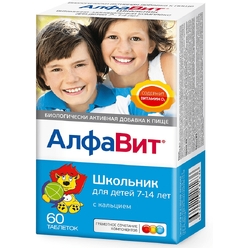 Алфавит Школьник, жевательные таблетки № 60 шк