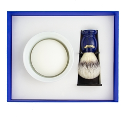 Набор косметический для бритья Coffret Napoléon (Увлажняющее защитное мужское мыло для бритья Shaving soap, 100 г + Помазок + Емкость для бритья фарфоровая + Подставка для помазка)