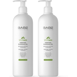 Набор косметический "Laboratorios Babe" : Очищающий гель для жирной и проблемной кожи лица STOP AKN / STOP AKN PURIFING CLEANSING GEL, 400 мл - 2шт