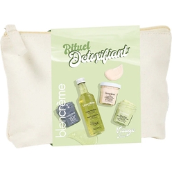 Набор:Очищающий мицеллярный гель для лица Micellar Cleansing Jelly Green Tea & Cucumber Extracts, 75 мл,Эксфолиант для лица Exfoliating Sorbet With Orange & Lemon,40 мл,Маска муссовая для лица Mousse Mask With Green Tea & Cucumber,40 мл,Маска муссов