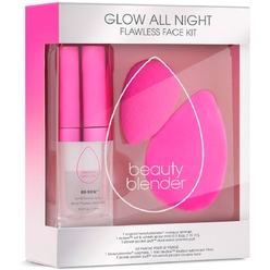 Набор Glow All Night (Спонж Beautyblender Original + Пуховка Power Pocket Puff +  Спрей RE-DEW Set & Refresh Spray)