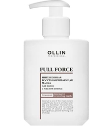 Ollin Full Force Интенсивная восстанавливающая маска для волос с маслом кокоса, 300 мл