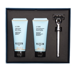 Набор для бритья (Смягчающий мужской крем для бритья Shave Cream, 100 мл + Успокаивающий мужской бальзам после бритья для лица After Shave Balm, 100 мл + Бритва со сменной кассетой (3 лезвия))