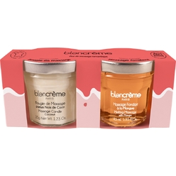 Набор:Масло косметическое «Массажная свеча» Massage Candle Coconut, 35 г ,Тающий массажный гель для лица и тела Melting Massage With  Mango, 40 мл