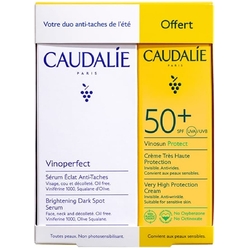 Косметический набор (Сыворотка против пигментных пятен для сияния кожи VINOPERFECT SERUM ECLAT ANTI-TACHES, 30 мл + Солнцезащитный крем для лица и шеи SPF50+ Vinosun Crème Très  Haute Protection , 25 мл)