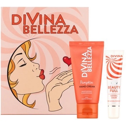 Набор(DiVina Bellezza Hand Cream With Pumpkin Extract/Крем для рук с экстрактом тыквы 50мл+Beauty Full Lip Balm/Бальзам для губ Натуральный цвет,15 мл)