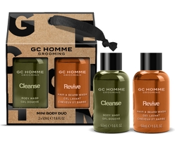 Косметический набор GC Homme Grooming/Mini Body Duo(Гель для душа GC Homme Grooming/Cleanse/Body Wash 50мл+ Шампунь для волос и бороды GC Homme Grooming/Revive/Hair & Beard Wash 50мл)