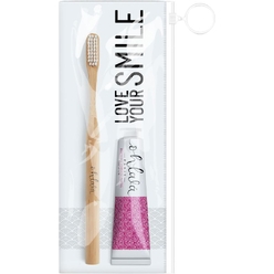 Набор (Зубная паста Ohlalá Dentifrice Framboise Menthe Toothpaste, 15 мл + Зубная щётка из бамбука Ohlala "Bamboo Toothbrush")
