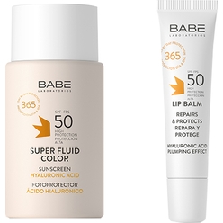 Набор косметики Super Fluid Color + Lip Balm (Супер флюид с тонирующим эффектом SPF 50, 50 мл + Бальзам для губ SPF 50, 15 мл)